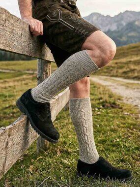 Grey Bavarian Lederhosen Socks Men’s  Classic Oktoberfest Socks